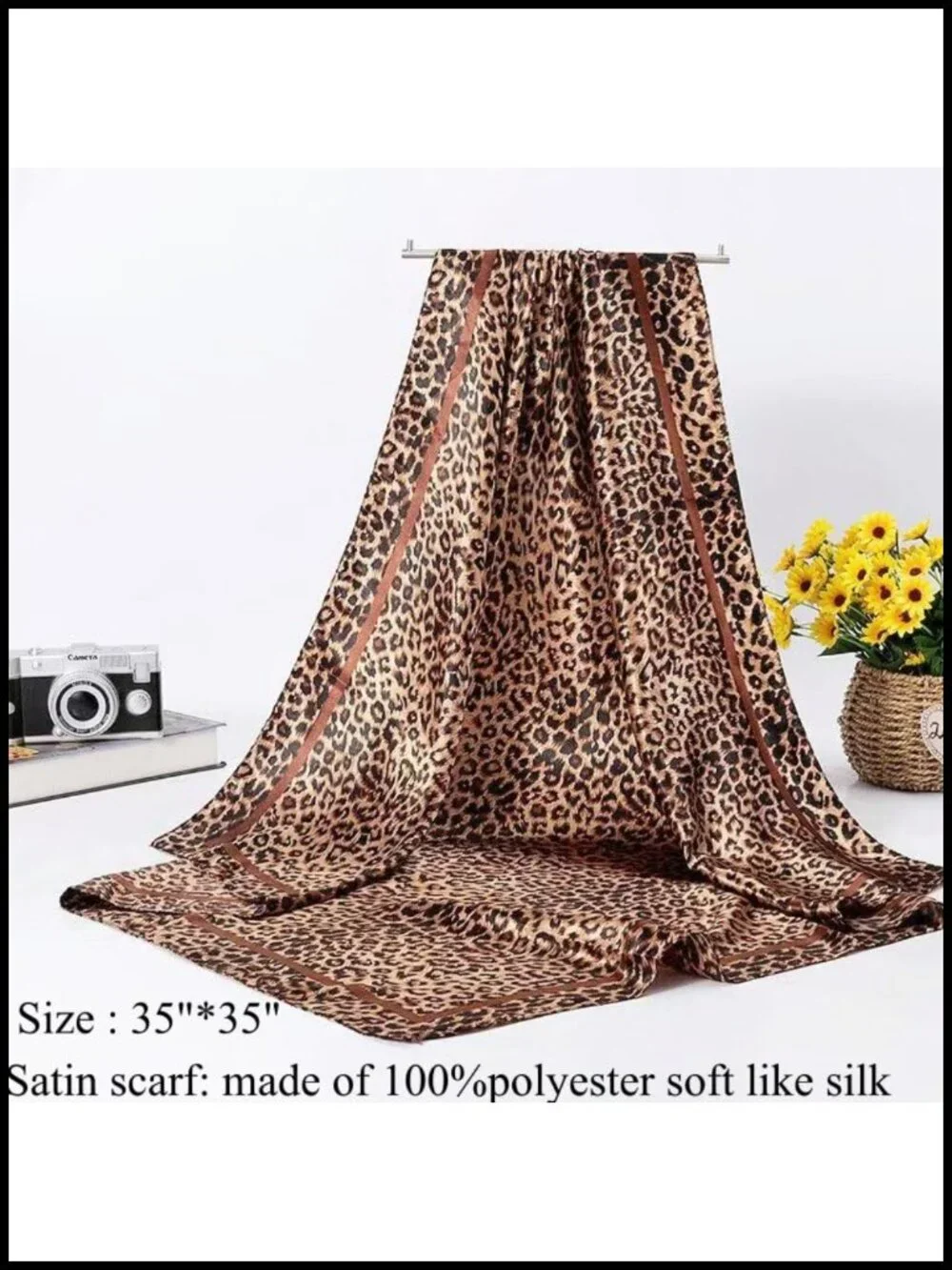 2pcs Satin Hair Scarf Silk Like Large Square Headscarf Bandana Hair Wrap